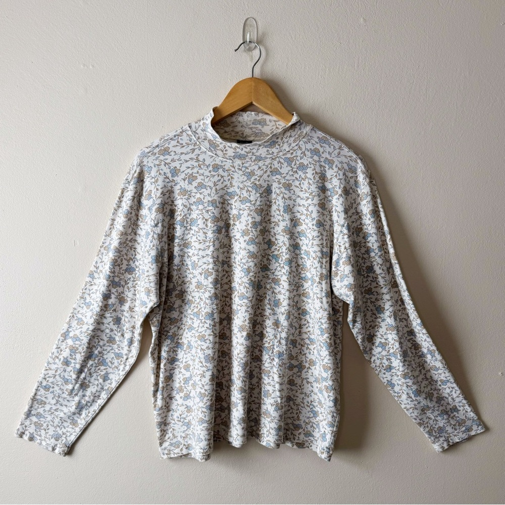 Vintage 90s/00s High Sierra Mock Neck Long Sleeve with Floral Print Size 14